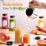 8 Pack 8 oz Glass Juice Bottles with Lids & Labels, Reusable Travel Juice Storage Containers, Clear Glass Drink Jars for Juicing, Water, Ginger, Wellness Shots - Leakproof, Dishwasher Safe - Image 7