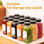 8 Pack 8 oz Glass Juice Bottles with Lids & Labels, Reusable Travel Juice Storage Containers, Clear Glass Drink Jars for Juicing, Water, Ginger, Wellness Shots - Leakproof, Dishwasher Safe - Image 8