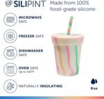 Silipint 8oz Silicone Tumbler with Straw and Lid – Unbreakable, BPA Free, Non-Toxic, Dishwasher, Microwave, Freezer Safe Tumbler Cup – Reusable Drinkware for Juice, Smoothies, Coffee (Taffy Twist) - Image 3