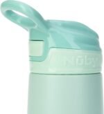 Nuby Thirsty Kids No Spill Flip-It Reflex Stainless Steel Travel Cup or Water Bottle - 10 Oz - 18+ Months - Aqua Mint - Back to School Essentials - Image 9