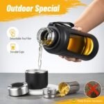 34 oz Travel Water Bottle, Anti-Slip and Anti-Scalding Sports Water Bottle, Waterbottle for Adults with Cup Brush Suitable for Outdoor Sports,Camping, Traveling - Image 3