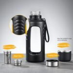 34 oz Travel Water Bottle, Anti-Slip and Anti-Scalding Sports Water Bottle, Waterbottle for Adults with Cup Brush Suitable for Outdoor Sports,Camping, Traveling - Image 4