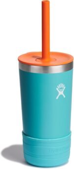Hydro Flask Kids 12 Oz Tumbler with Lid and Straw for School - Insulated Stainless Steel in Seaspray Blue - Image 4