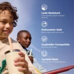 Hydro Flask Kids 12 Oz Tumbler with Lid and Straw for School - Insulated Stainless Steel in Seaspray Blue - Image 9