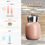 Mini 7 oz Stainless Steel Water Bottle, Small Vacuum Insulated Water Bottle Leak Proof Sport Tumbler Cup Hot and Cold Water Bottle for Women Girls Kids Gift Milk Tea Lunch (Peach pink) - Image 3