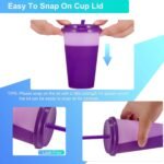 Color Changing Cups Tumblers with Lids & Straws for Kids - 7 Reusable Plastic Bulk Tumblers 12oz Cold Cup Tumbler Set for Kids - Image 6