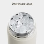 ENCOOL Insulated Water Bottle with Straw Stainless Steel Water Bottle, Leak-Proof, BPA-Free, Double Wall Vacuum Keeps Cold for 24 Hours for Sports, Travel, School (26 oz, Cream Moon) - Image 5