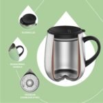 Ideus 16 oz Insulated Coffee Mug with Handle and Lid, Double Wall Stainless Steel Vacuum Thermal Coffee Mug, Travel Coffee Cup Thermal Cup for Home and Office, Avocado Green - Image 4