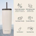 Retrospec Arroyo Stainless Steel Tumbler with Lid and Straw - Reusable Insulated Tumbler Cup - Iced Coffee Travel Mug - Double Walled Thermal Tumblers - Image 3