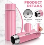 Vesici Mini Water Bottles 4.4 oz Cute Small Insulated Stainless Steel Purse Water Bottles Pocket Slim Flask Keeps Drink Cold and Hot for Women Lunch Bag Coffee(Pink,2 Pack) - Image 4