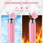Vesici Mini Water Bottles 4.4 oz Cute Small Insulated Stainless Steel Purse Water Bottles Pocket Slim Flask Keeps Drink Cold and Hot for Women Lunch Bag Coffee(Pink,2 Pack) - Image 5