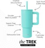 Simple Modern Kids 24 oz Tumbler with Handle and Silicone Straw Lid | Spill Proof and Leak Resistant | Reusable Stainless Steel Bottle | Gift for Kids Boys Girls | Trek Collection | Ocean Water - Image 3