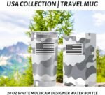 USA Collection - 20oz Supreme Stainless Steel Water Bottle - Insulated & Vacuum Sealed for COLD or HOT Containment with a "Sleek White Multicam Design & Leak-Proof Magnet Top" - Image 5