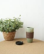 Bosmarlin Ceramic Travel Coffee Cup with Lid, 21 oz, Portable Coffee Mug for Car Cup Holder, Microwave Safe, Reactive Glaze (Pale Green) - Image 4