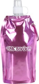 USA Merchant | Collapsible Reusable Water Bottle with Carabiner Clip Light Weight Leak Proof Foldable Drinking Water Bottle Non Toxic BPA Free - 16.9 oz 4 Pack (Pink, Purple, Red, Clear) - Image 4