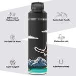 OISIZ Insulated Water Bottle 24 oz with 2 in 1 Spout and Straw Lid,Sticker-Themed Bottles,One Random Selection from 4 Themes,100% Leakproof,Keep Cold 24H,Stainless Steel Water Bottle,1 Pack - Image 5