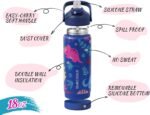 DLOCCOLD Kids Insulated Water Bottle with Leak Proof Straw Lid, Double Wall Vacuum Stainless Steel Water Bottle with Silicone Boot, Reusable Tumbler for Travel, Boys, Girls - Image 3