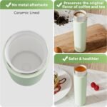 【Upgraded】 Ceramic Lined Small Insulated Water Bottle 10oz with Adjustable Silicone Handle–Small Flask for Hot & Cold Drinks, Ideal for Purse, Lunchbox...(Mint Chill) - Image 3