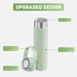 【Upgraded】 Ceramic Lined Small Insulated Water Bottle 10oz with Adjustable Silicone Handle–Small Flask for Hot & Cold Drinks, Ideal for Purse, Lunchbox...(Mint Chill) - Image 5
