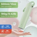 【Upgraded】 Ceramic Lined Small Insulated Water Bottle 10oz with Adjustable Silicone Handle–Small Flask for Hot & Cold Drinks, Ideal for Purse, Lunchbox...(Mint Chill) - Image 6