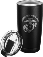 Military Gift Shop Marine Corps 20oz Insulated Tumbler-Double-Walled Stainless Steel Travel Cup-Durable & Leakproof-Disabled Vet Owned Business USMC 20oz Tumbler - Image 3