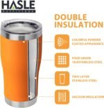 HASLE OUTFITTERS 20 oz Tumbler Bulk, Stainless Steel Tumblers with Lid, Vacuum Insulated Tumbler, Double Wall Powder Coated Cup, coffee mugs, Orange, 1 Pack - Image 3