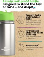 Kids Water Bottle - 12oz Stainless | Leak Proof With Straw & Handle | 24 Hours Cold | Insulated, Double Wall Stainless Steel | Easy Sip Toddler Cup | Child's Flask | Eco Friendly - Image 3