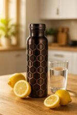 Pure Copper Water Bottle (Not for Freezer Use) - 27 oz Hammered Design | Handmade Ayurvedic Copper Bottle for Daily Drinking | Leak-Proof, Eco-Friendly - Image 4