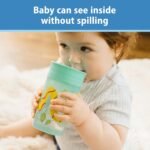 Dr. Brown's Polypropylene (PP) Milestones Cheers 360 Sippy Training Cups for Babies and Toddlers - Blue/Green - 10oz - 2-Pack - 9m+ - Image 6