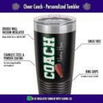 Personalized Cheer Coach Insulated Travel Tumbler – Customizable Name, Tumbler Color & Font Color – Includes Cheerleader Coach Gift Box - 20 oz, Stainless Steel, Double Walled - Image 4