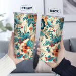 Floral Tumbler 20 oz | Stainless Steel Travel Mug with Lid | Insulated Flower Cup for Coffee, Tea and Iced Drinks | Birthday and Christmas Gifts for Women, Mom and Girlfriend - Image 4