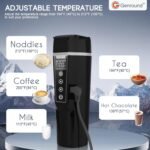 Car Electric Kettle,Electric Heated Travel Mug,400ml Portable Water Boiler Heated Mug,40-100℃ Temperature Adjustable,Car Coffee Warmer Car Heating Cup - Image 3