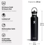 Hydro Flask Water Bottle – Insulated Stainless Steel – Straw Lid, Non Spill, Leakproof 24 Oz Botanical Bliss Coconut - Image 7