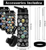 63 National Parks Water Bottle with Stickers,22 oz Stainless Steel Water Bottles,Double Wall Insulated Cup with Straw,2 Lids,Waterproof Stickers,Leak Proof Sports Bottle for Travel - Image 3