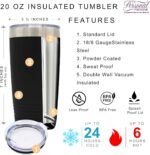 My Personal Memories Mr and Mrs Set of 2 Stainless Steel Powder Coated Double Wall Vacuum Insulated Travel Tumbler (Black Mr White Mrs 20 oz Set of 2) - Image 4