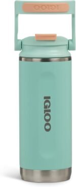 Igloo, 16 oz FlipNSip Tumbler, Reusable Travel Mug, Stainless Steel Insulated Hydration Cup for Hot & Cold Beverages, Seafoam - Image 3