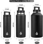 BJPKPK Insulated Water Bottles, Dishwasher Safe 36 oz Water Bottle with Handle, Leakproof BPA Free Thermal Flasks, Stainless Steel Jug for Sports, Black - Image 4