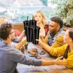 Hooqict 7 Sets Reusable Cups with Lids and Straws 24 oz Plastic Tumblers Black Party Favor Cups Water Bottle Iced Coffee Travel Mug for Kids, Adults, Summer Birthday Parties - Image 6