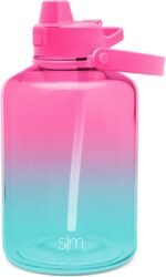 Simple Modern Half Gallon 64 oz Water Bottle with Push Button Silicone Straw Lid & Motivational Measurement Marker | Large Reusable Tritan Plastic Water Jug | Summit Collection | Sorbet - Image 3