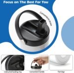 12 Pack Sublimation Tumblers Flat Edge Blanks Skinny Straight 20 oz, Stainless Steel Double Wall Insulated Sublimation Water Bottles with Portable Handle & Straw Lids for Heat Transfer, White - Image 5