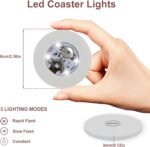 LED Coaster, 40 Pcs Light Up Coasters for Drinks,LED Bottle Lights for Liquor Bottles,LED Stickers Coaster Light Up for Nightclubs,Clubs,Weddings,Bars,Party - Image 3