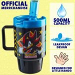 Get Trend Sonic the Hedgehog Kids Water Bottle with Straw 16.9 oz BPA Free Plastic Cup with Lid Handle Reusable Drinking Tumbler for School Gifts for Kids (Black Sonic) - Image 3
