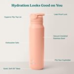 REDUCE 32 oz Hydrate Pro Stainless Steel Insulated Water Bottle - Flip Top Leak-Proof Lid, Dishwasher Safe, BPA-Free, Dual Wall Vacuum, Keeps Drinks Cold for 48 Hrs, Cup Holder Friendly - Sedona - Image 4