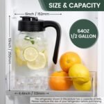 Mason Jar Pitcher - Airtight & Leakproof Glass Pitcher with Lid, Perfect for Breastmilk, Cold Brew, and Sun Tea, 2 Quart (64 oz) 1/2 Gallon Mason Jar with Pour Spout Lid - Image 3