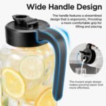 Mason Jar Pitcher - Airtight & Leakproof Glass Pitcher with Lid, Perfect for Breastmilk, Cold Brew, and Sun Tea, 2 Quart (64 oz) 1/2 Gallon Mason Jar with Pour Spout Lid - Image 4