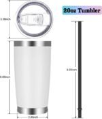 VEGOND 20oz Tumbler with Lid and Straw Stainless Steel Tumbler Cup Vacuum Insulated Double Wall Travel Coffee Mug Powder Coated Coffee Cup(White 1 Pack) - Image 5