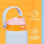 32 oz Insulated Water Bottle with Straw: Meoky Stainless Steel Metal Water Bottle with 2-in-1 Lid - Leak Proof, Cold for 24 Hours, Protective Silicone Base, BPA-Free for Gym Sports, Periwinkle - Image 4