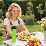 SASEUM Kids Sport Water Bottle 16oz Stainless Steel Double Wall Vacuum Thermal Mug with Leak Proof Spout Lids, Wide Mouth Metal Insulated Water Jug for Gym and Travel（Apple Green） - Image 5