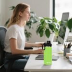 SASEUM Kids Sport Water Bottle 16oz Stainless Steel Double Wall Vacuum Thermal Mug with Leak Proof Spout Lids, Wide Mouth Metal Insulated Water Jug for Gym and Travel（Apple Green） - Image 6