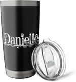 Danielle Name Custom Flower Personalized Botanical Women Mom Stainless Steel Insulated Tumbler - Image 5